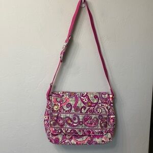 Vera Bradley pink paisley messenger bag